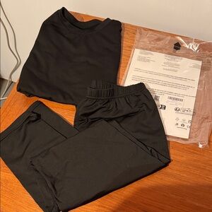 Women’s Thermal Base Layer 2-pc Set Long Slv Elastic Waist Long Pants Black XL